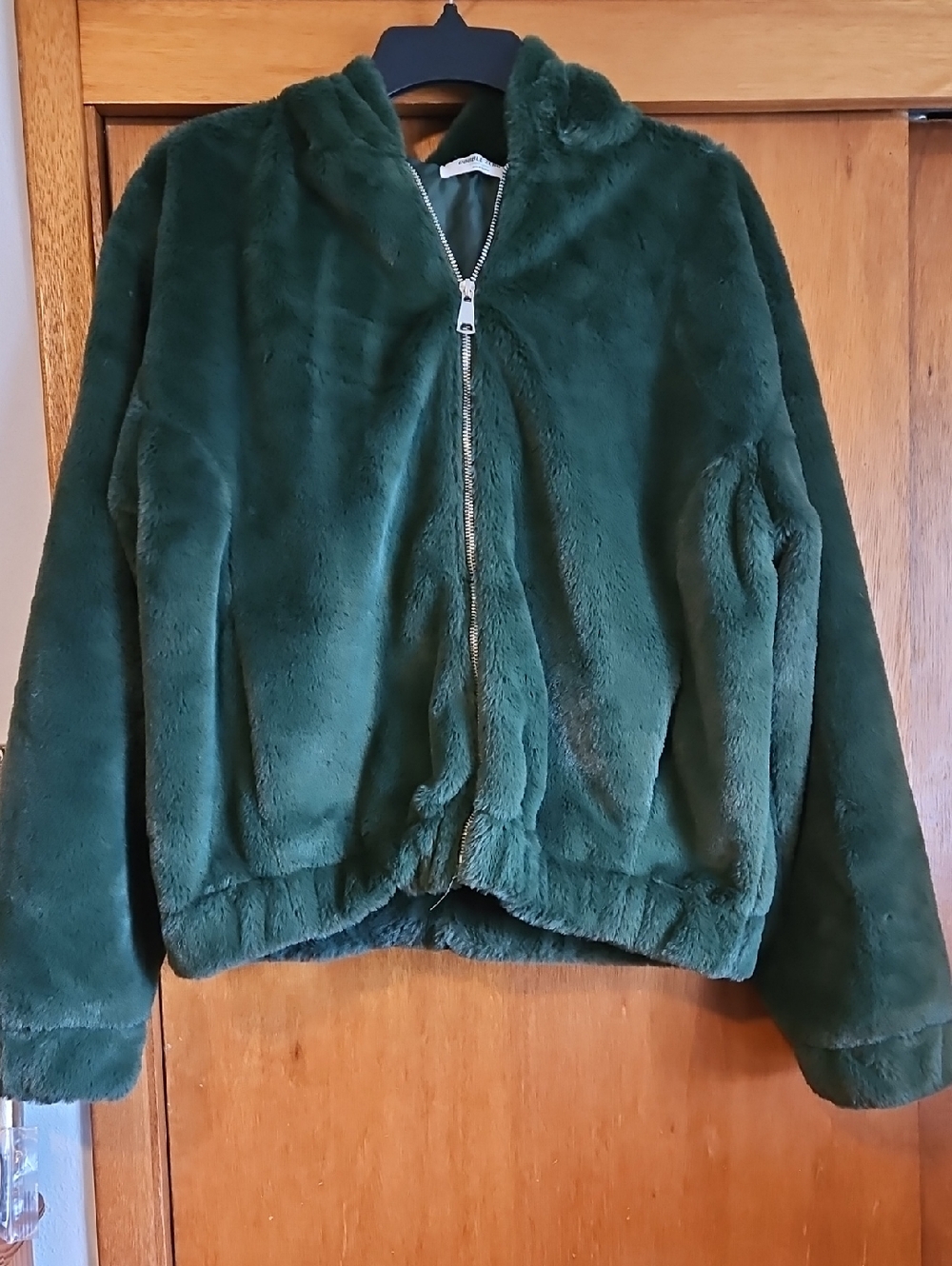 Green Fuzzy Jacket Sz Large